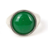 Premium Sterling Silver Green Gemstone Mens Ring