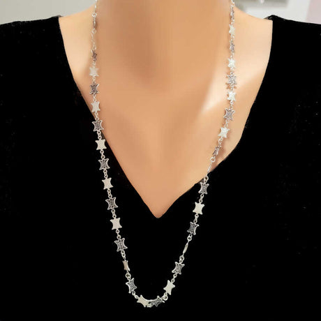 925 Sterling Silver Filigree Pendant Necklace with Mother-of-Pearl & Enamel
