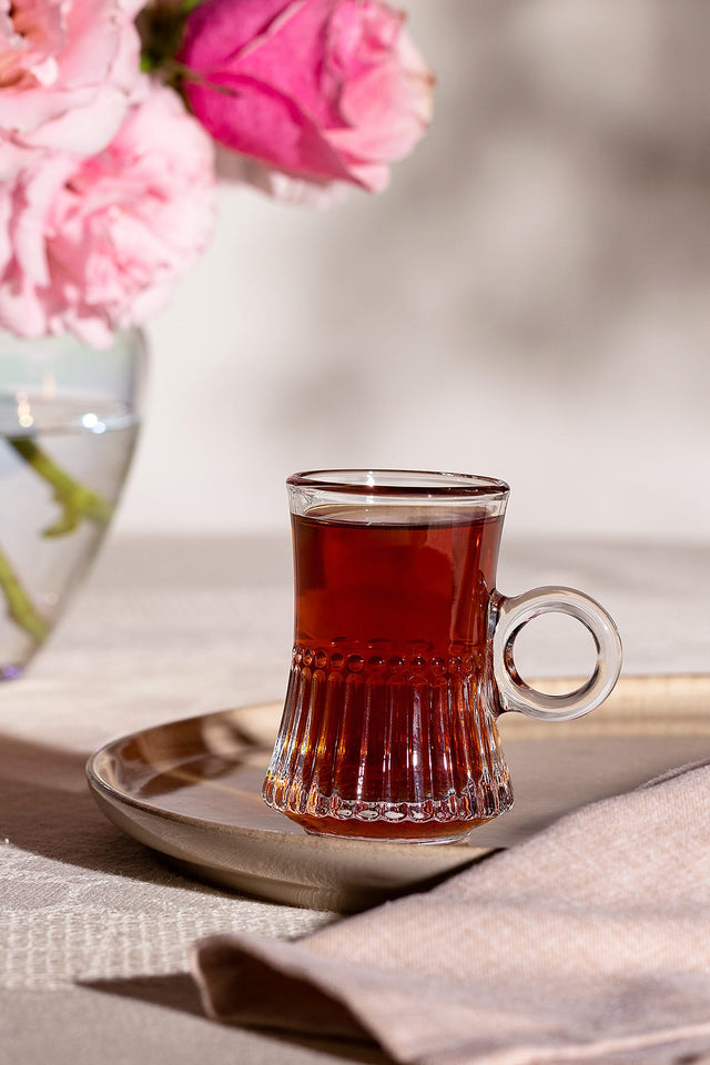 Clear Glass 4-Piece Tea Cup Set - Elegant Design
