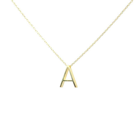 Sterling Silver 3D Initial 'A' Pendant Necklace - Personalized Elegance