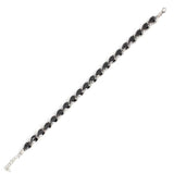 925 Sterling Silver Teardrop Synthetic Onyx Tennis Bracelet