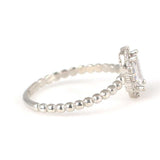 Bague baguette en argent sterling de qualité supérieure