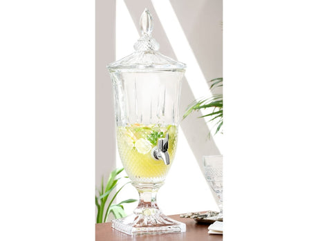 Clear Glass Beverage Dispenser - Elegant Audrey Design