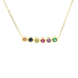 Premium Sterling Silver Six-Row Waterfall Multi-Stone Necklace
