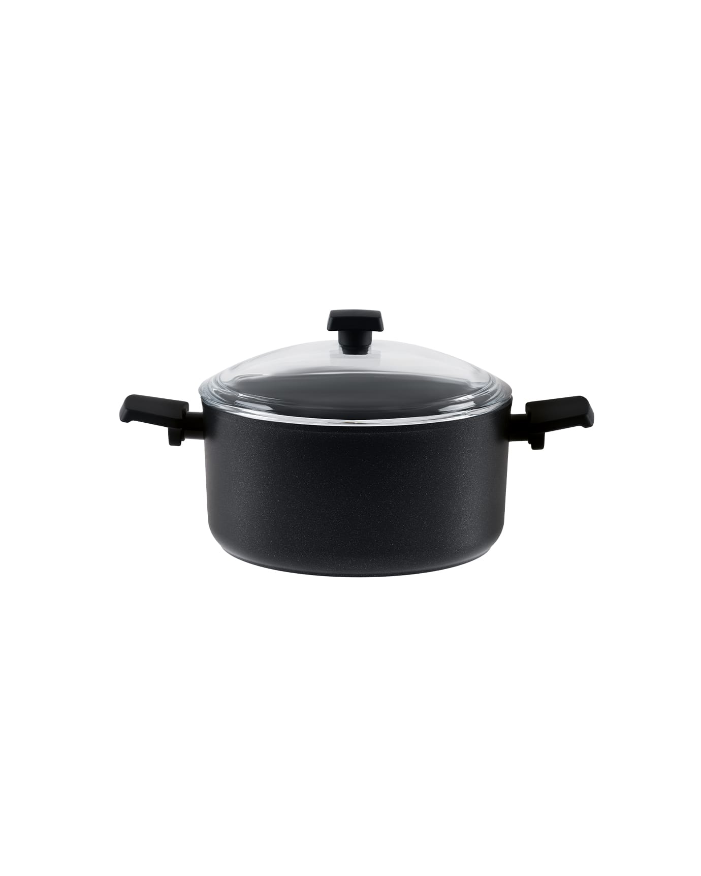 22cm Professional Titanium Deep Cooking Pot, Black
