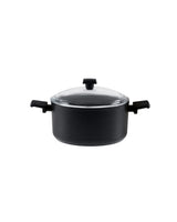 22cm Professional Titanium Deep Cooking Pot, Black