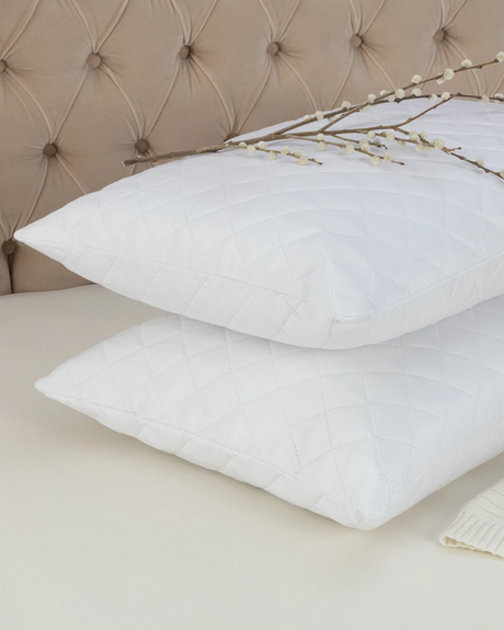 2-Pack Quilted Pillow Protectors - Soft & Breathable Pillow Covers