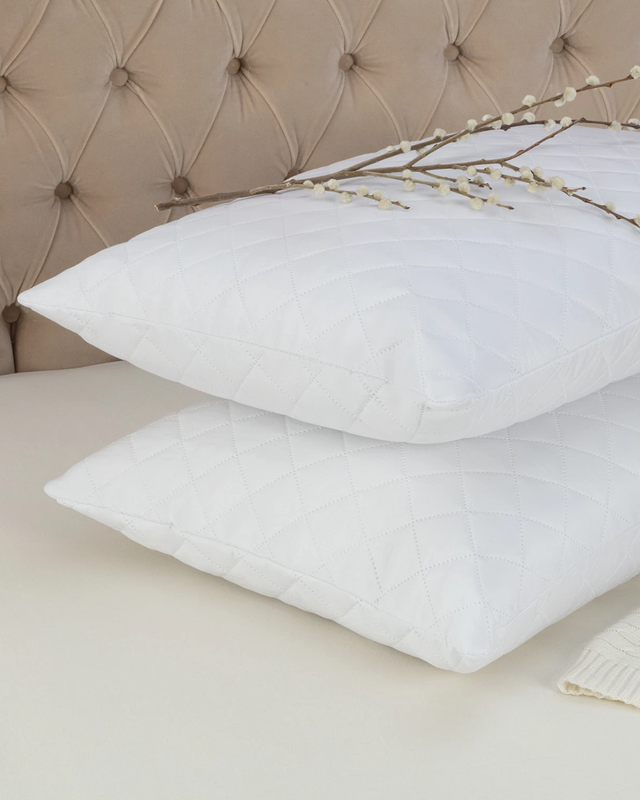 2-Pack Quilted Pillow Protectors - Soft & Breathable Pillow Covers