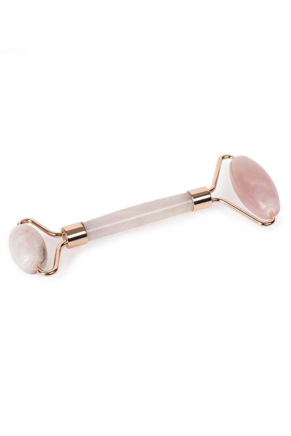 Natural Pink Quartz Face Roller - Double-Sided Facial Massager Tool
