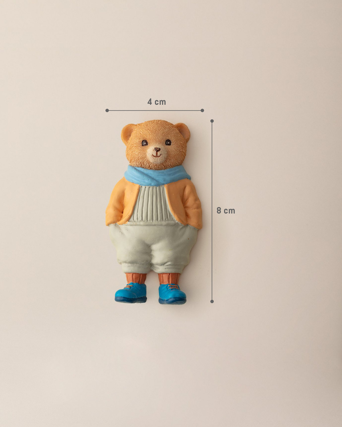 Paddington Bear Fridge Magnet - Collectible Home Decor Accent, Salmon & Blue