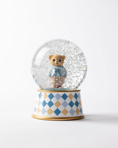 Resin & Glass Snow Globe - Voir Bear Winter Wonderland Decor