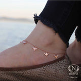 Sterling Silver Delicate Dragonfly Anklet with Sparkling Zircon