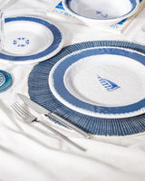 Melamine 18-Piece Dinnerware Set - Blue & White Design