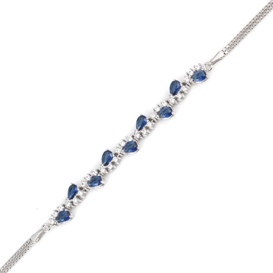 Premium 925 Sterling Silver Sapphire Tennis Bracelet