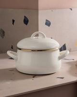 16cm White Cooking Pot - Compact Saucepan for Everyday Kitchen Use