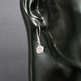 925 Sterling Silver Round Zircon Dangle Earrings - Timeless Sparkle