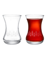 Clear Glass 6-Piece Tea Glass Set - Delicate Daisy Touch Design