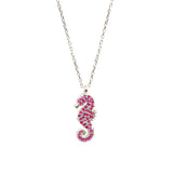 Premium Sterling Silver Ruby Seahorse Necklace
