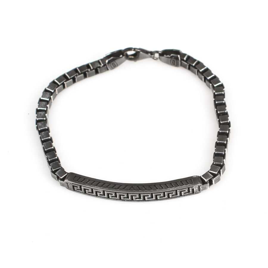 Professional 925 Sterling Silver Greek Pattern Link Bracelet