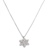 Sterling Silver Dazzling Snowflake Pendant Necklace with Zirconia