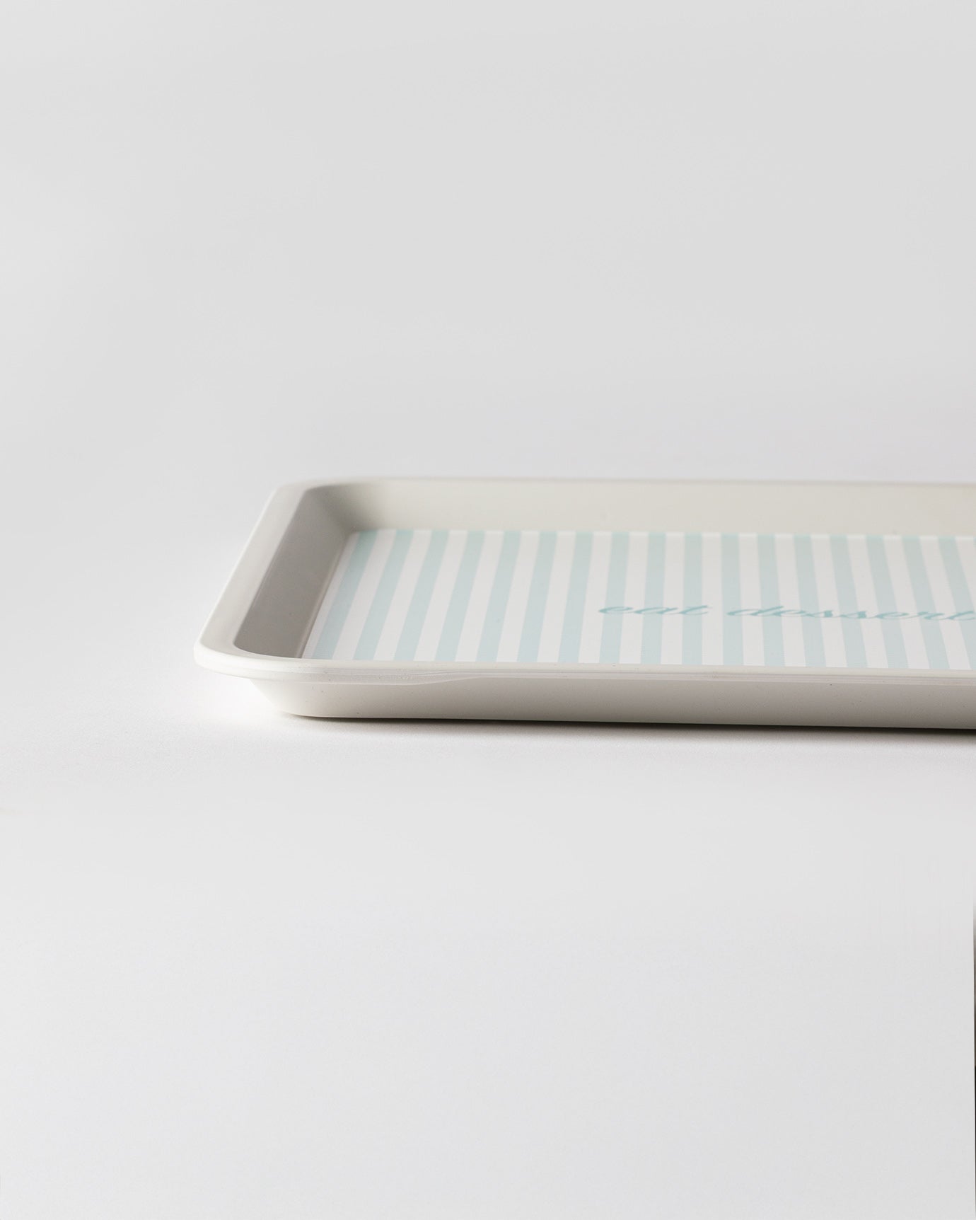 Plastic Square Serving Tray - Chic Two-Tone Design