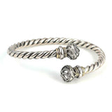 Premium Sterling Silver Twisted Beaded Men's Bracelet