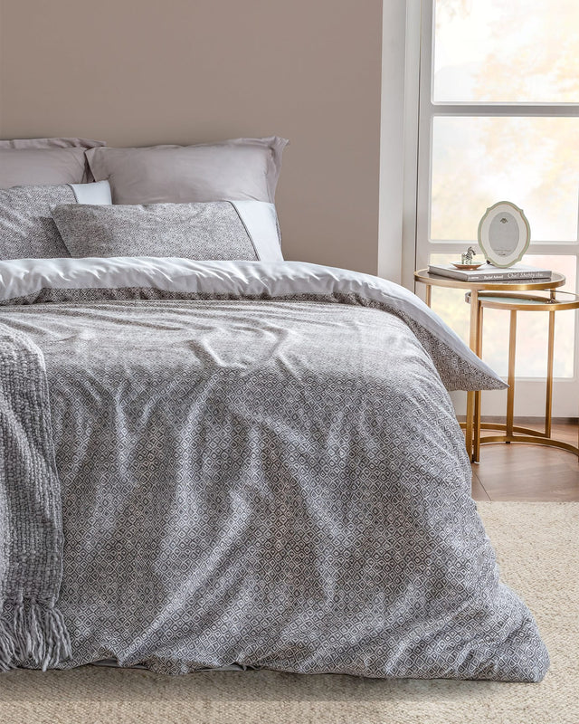 100% Cotton Double Duvet Cover Set - Coco Crepe Weave