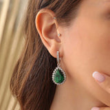 Premium 925 Sterling Silver Drop Emerald Entourage Earrings