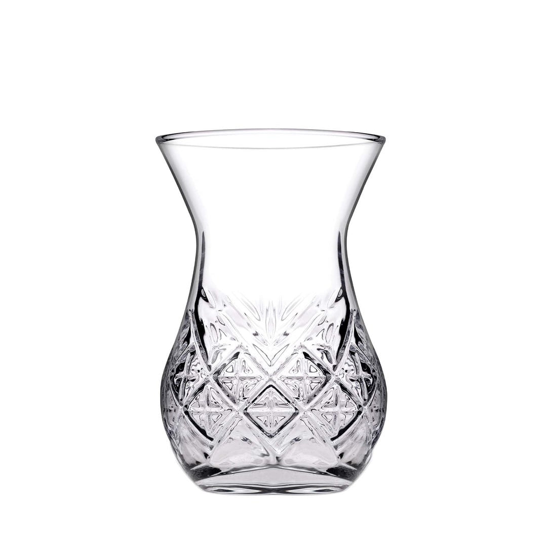 Premium Timeless Cut Crystal Turkish Tea Glass Set - 12 Pieces
