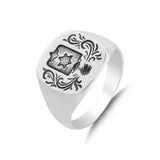 925 Sterling Silver Knight Ring - Bold Medieval Inspired Statement