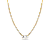 Modern Colorful Crystal Necklace - Mixed Cut Cushion & Baguette