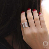 Premium 925 Sterling Silver Thin White Band Ring