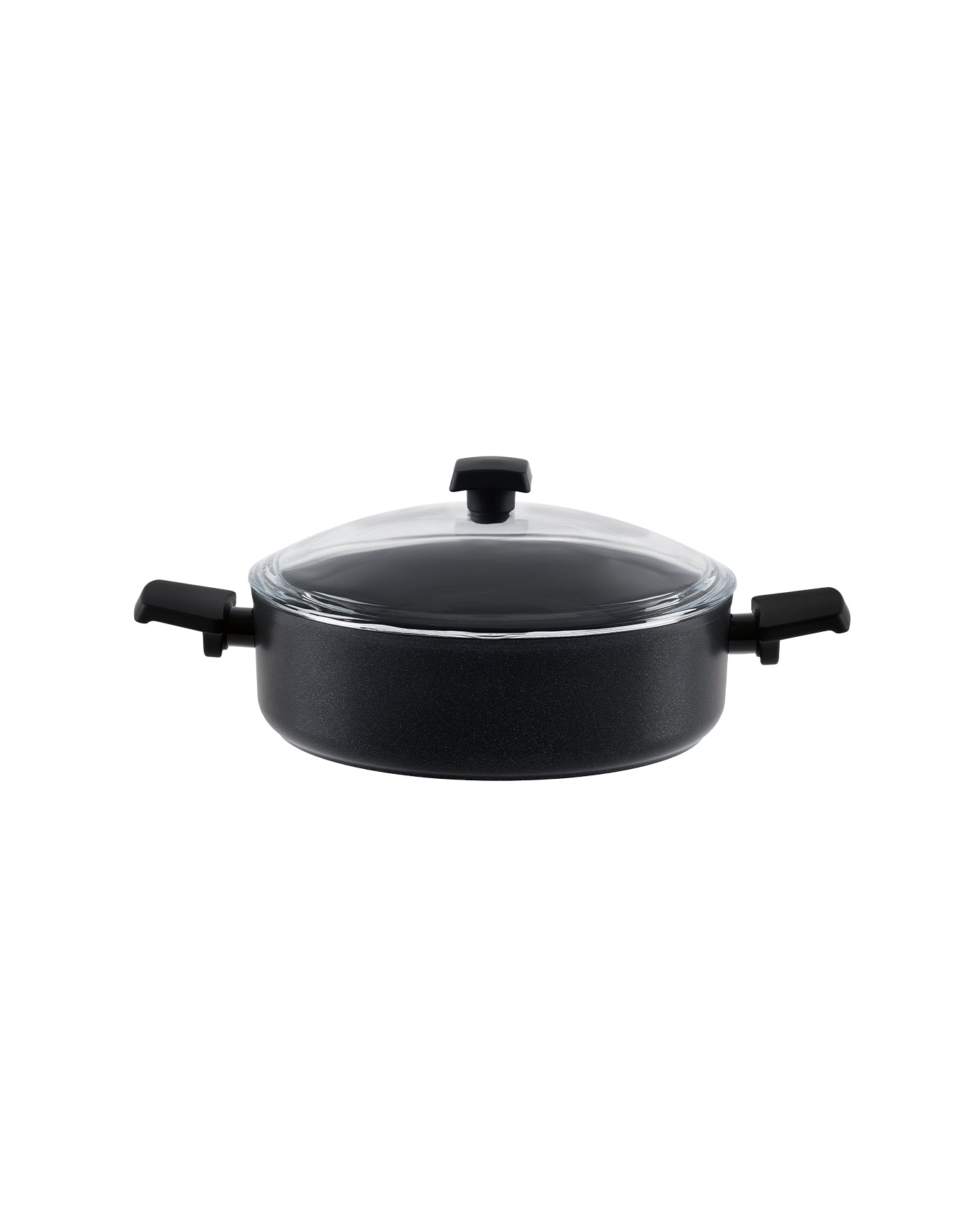 Titanium Non-Stick Shallow Casserole Pot, Black, 26 cm