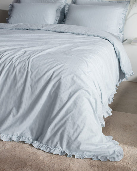100% Cotton Double Duvet Cover Set - Ruffled Julien Design