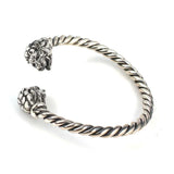 925 Sterling Silver Men's Twisted Lion Head Bracelet