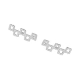 Sterling Silver Tiny Squares Earcuff Earring - Modern Design