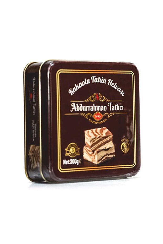 Abdurrahman Tatlici Premium Cocoa Tahini Halva Tin - 300g - TryAladdin