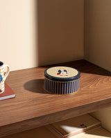 Round Metal Storage Canister - Modern Dual-Tone Kitchen Accent