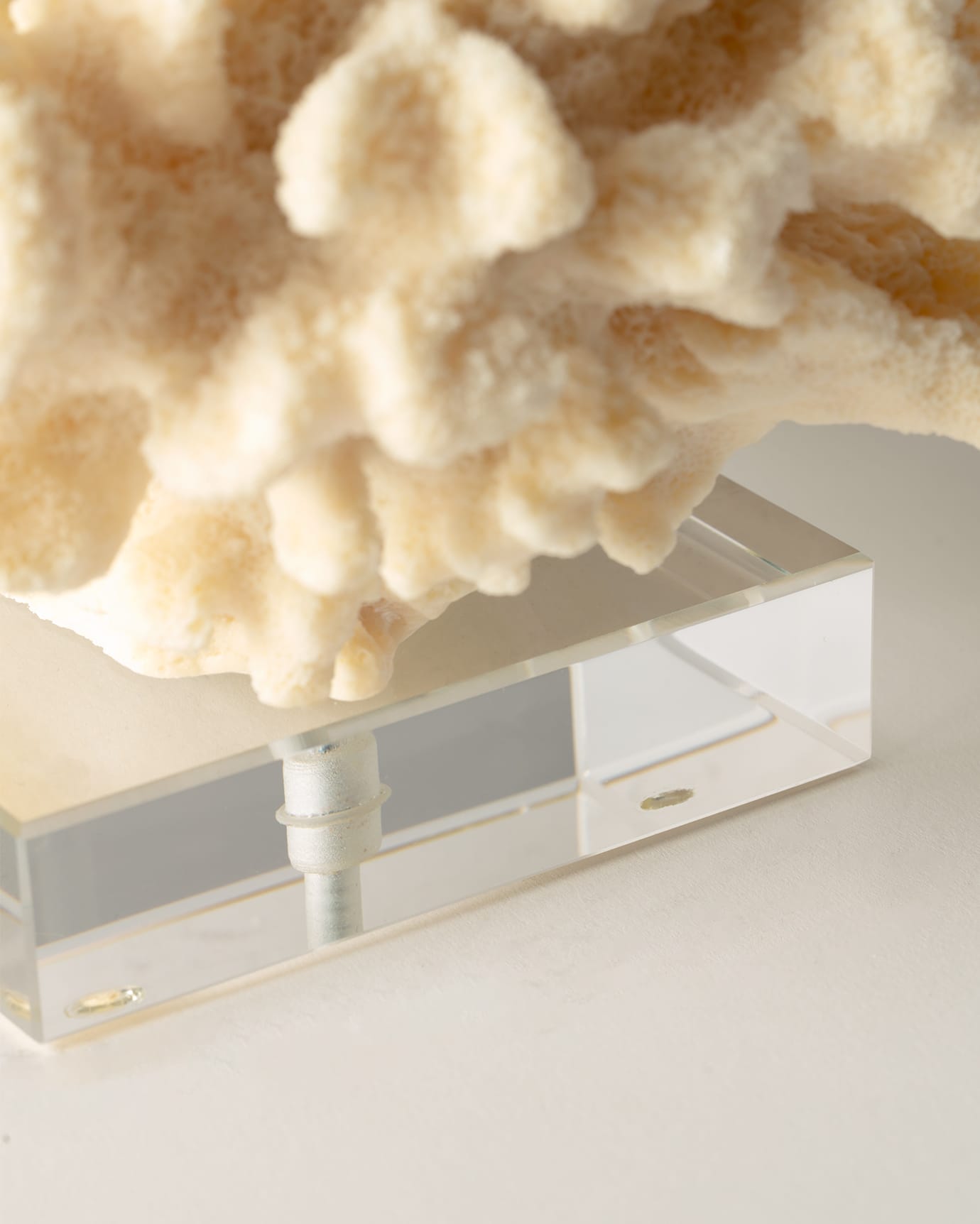 Resin Floral Figurine - Elegant Cream Botanical Accent