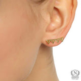 925 Sterling Silver Zigzag Earcuff - Elegant No-Piercing Earring