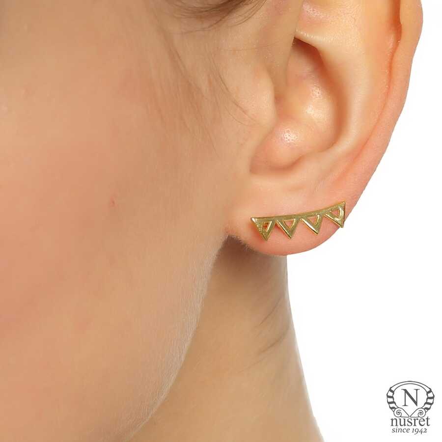 925 Sterling Silver Zigzag Earcuff - Elegant No-Piercing Earring