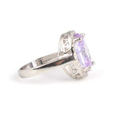 Anillo ovalado de amatista de plata esterlina 925 premium