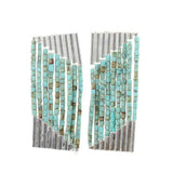 925 Sterling Silver Turquoise 9-Row Cascading Dangle Earrings