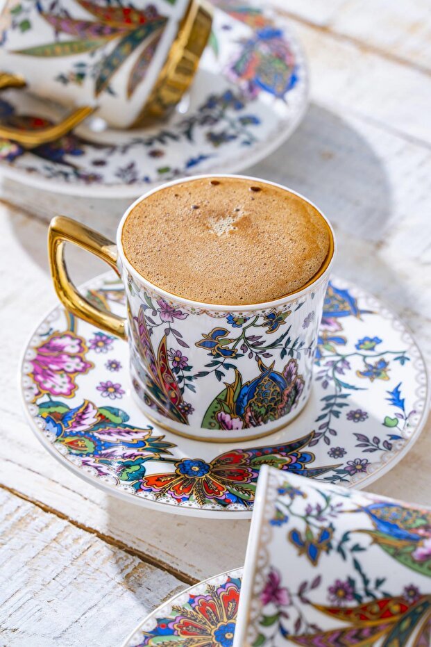 Acar Abigal Professional Turkish Coffee Cup Set - 6 Piece, 90ml - TryAladdin