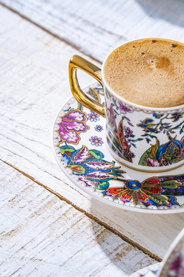 Acar Abigal Professional Turkish Coffee Cup Set - 6 Piece, 90ml - TryAladdin