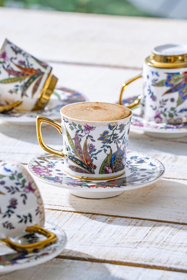 Acar Abigal Professional Turkish Coffee Cup Set - 6 Piece, 90ml - TryAladdin