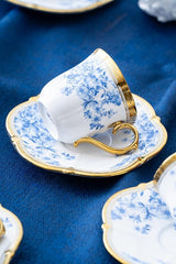 Acar Bluebell Professional 6 - Person Porcelain Turkish Coffee Cup Set - 90ml - TryAladdin