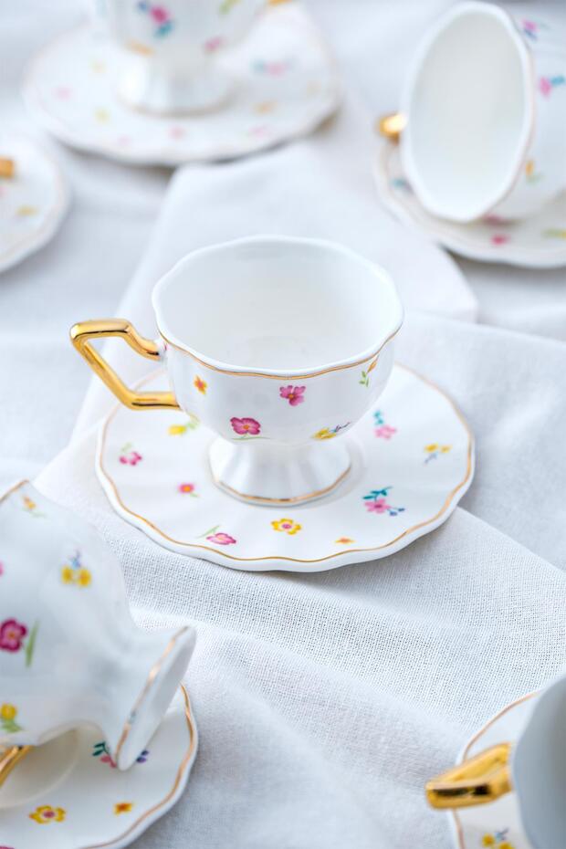 Acar Camilla Premium Porcelain Turkish Coffee Cup Set - 6 x 90ml - TryAladdin