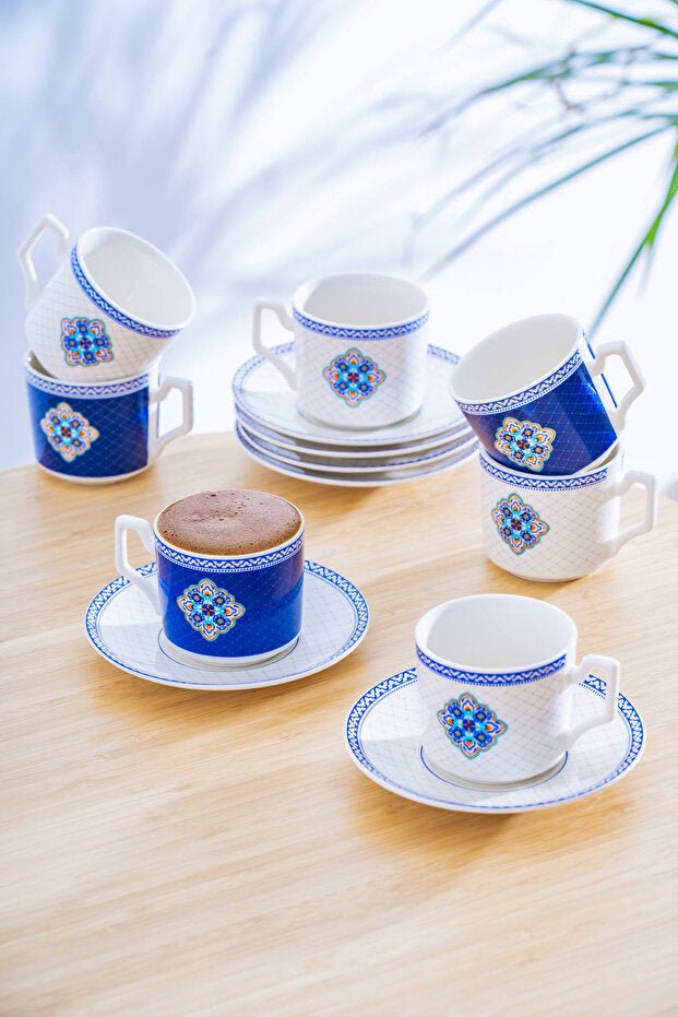 Acar Eloise Professional Turkish Coffee Cup Set - 6 Piece, 90ml Capacity - TryAladdin