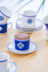 Acar Eloise Professional Turkish Coffee Cup Set - 6 Piece, 90ml Capacity - TryAladdin
